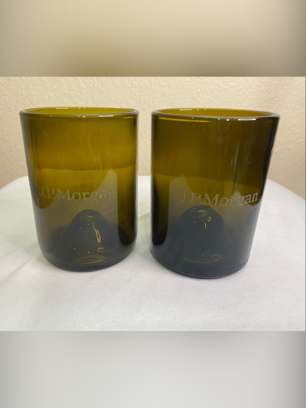 Olive Green Recycled Glass Tumblers - Set of 2